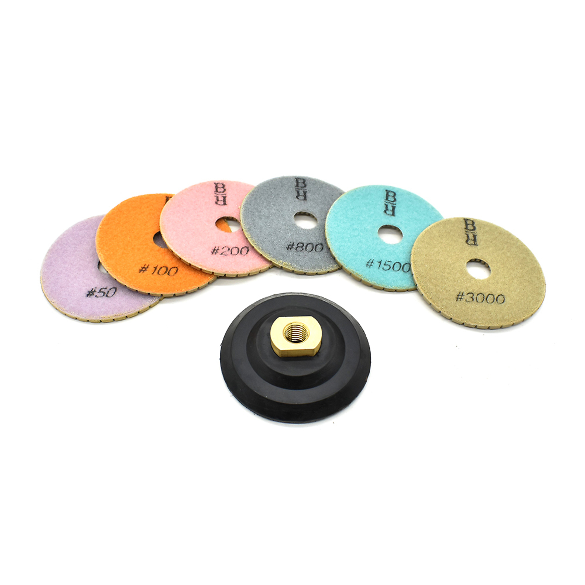 Specialty Diamond BRTW5SET 7 Pcs 5 Inch 6mm Thick Diamond Wet Polishing Pad Set